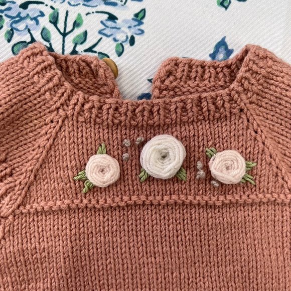 Handmade Floral Embroidered Soft Wool Girl's Romper - Exquisitely sweet - Etsy - Picture 2 of 4